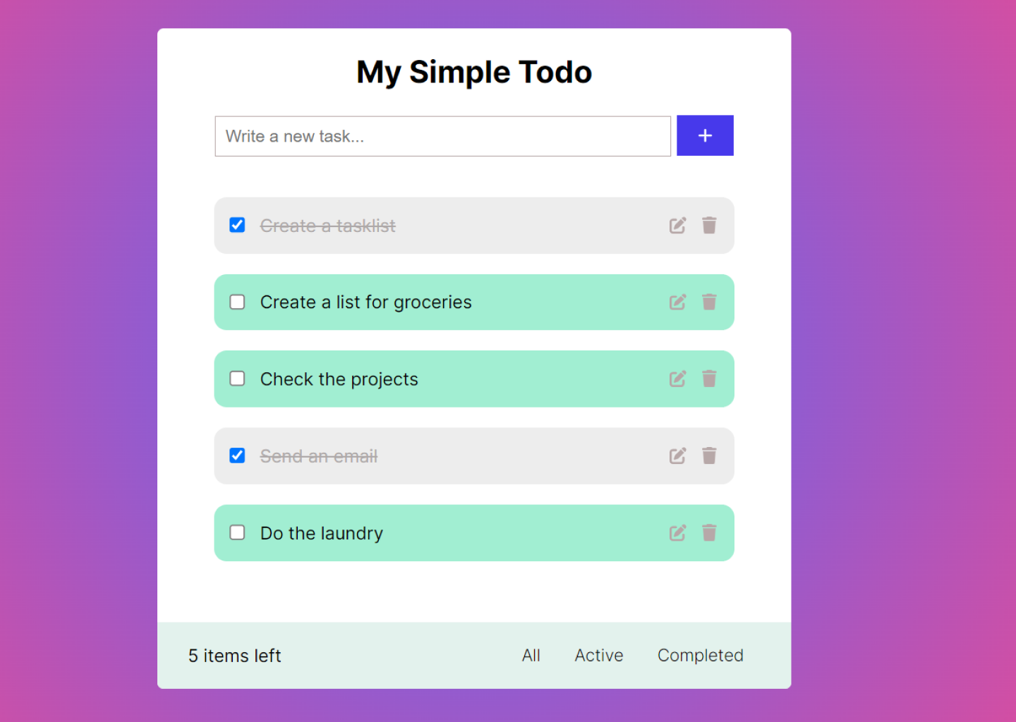 Simple Todo: A todo list app